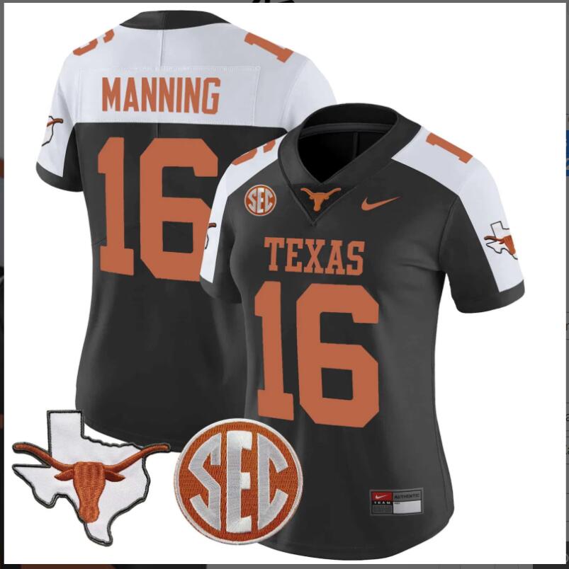 Women Texas Longhorns State Map  SEC Patch Vapor NCAA jerseys
